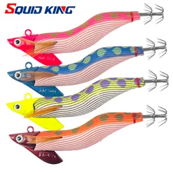 Cebo de madera para camarones, plantilla de calamar, Paulownia, señuelo de calamar de madera, plantilla de pulpo, plantilla de mar, juego de pesca, anzuelos de calamar