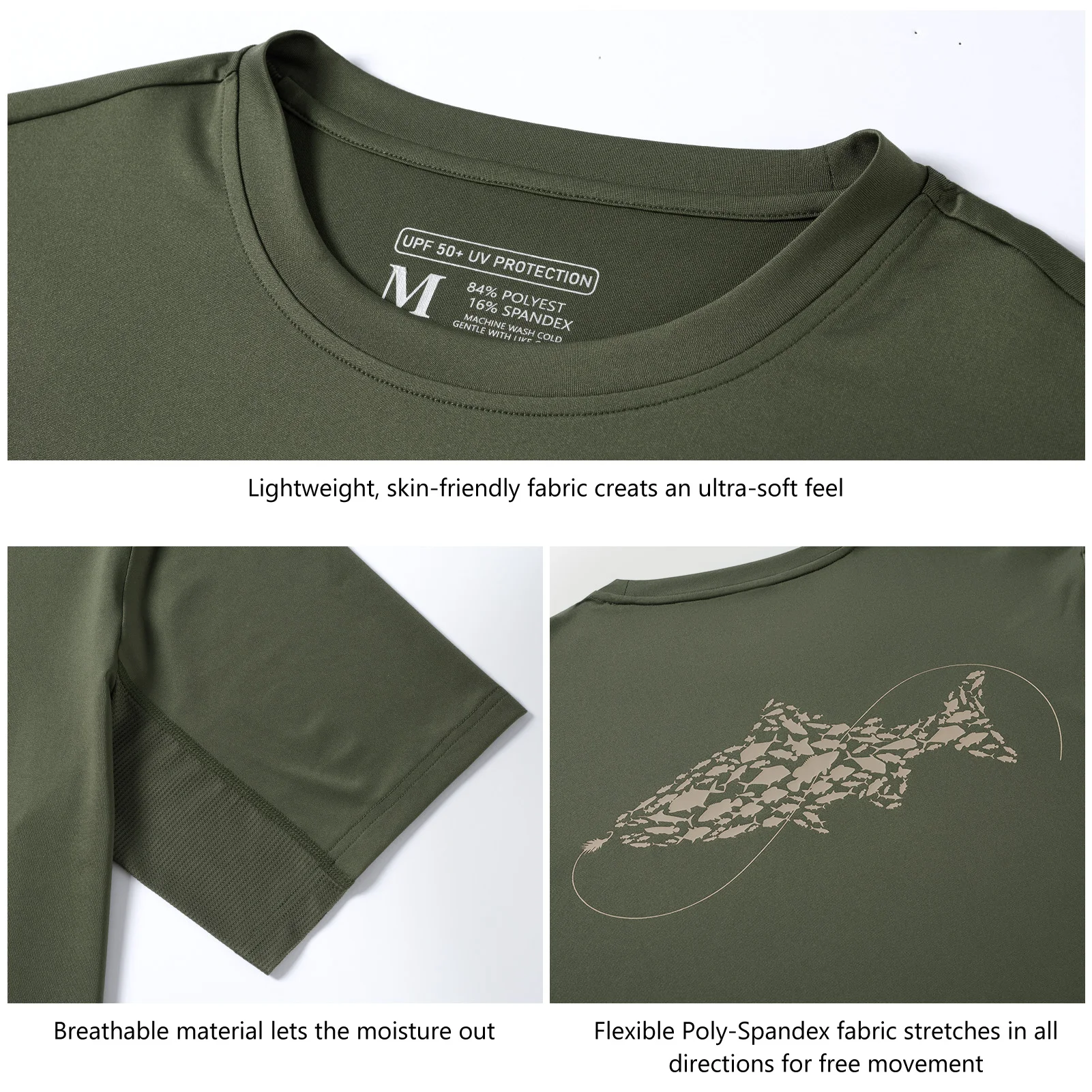 Bassdash Camiseta de pesca para hombre FS36M UPF50+ Proteccion UV - imagen 5