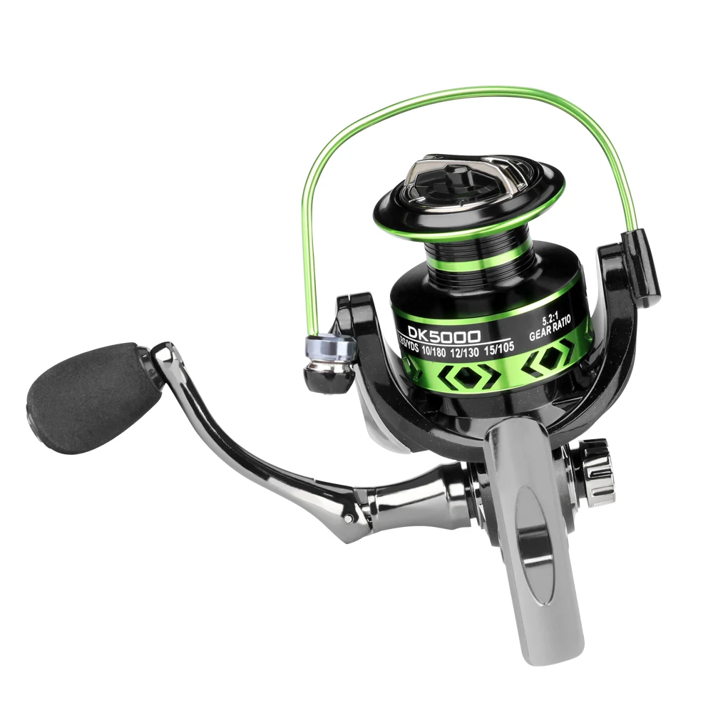 Carrete de pesca DEUKIO 2025 Metal negro verde 5,2: 1 agua dulce agua de mar doble uso arrastre máximo 12Kg carrete giratorio aparejos de pesca de carpa - imagen 3