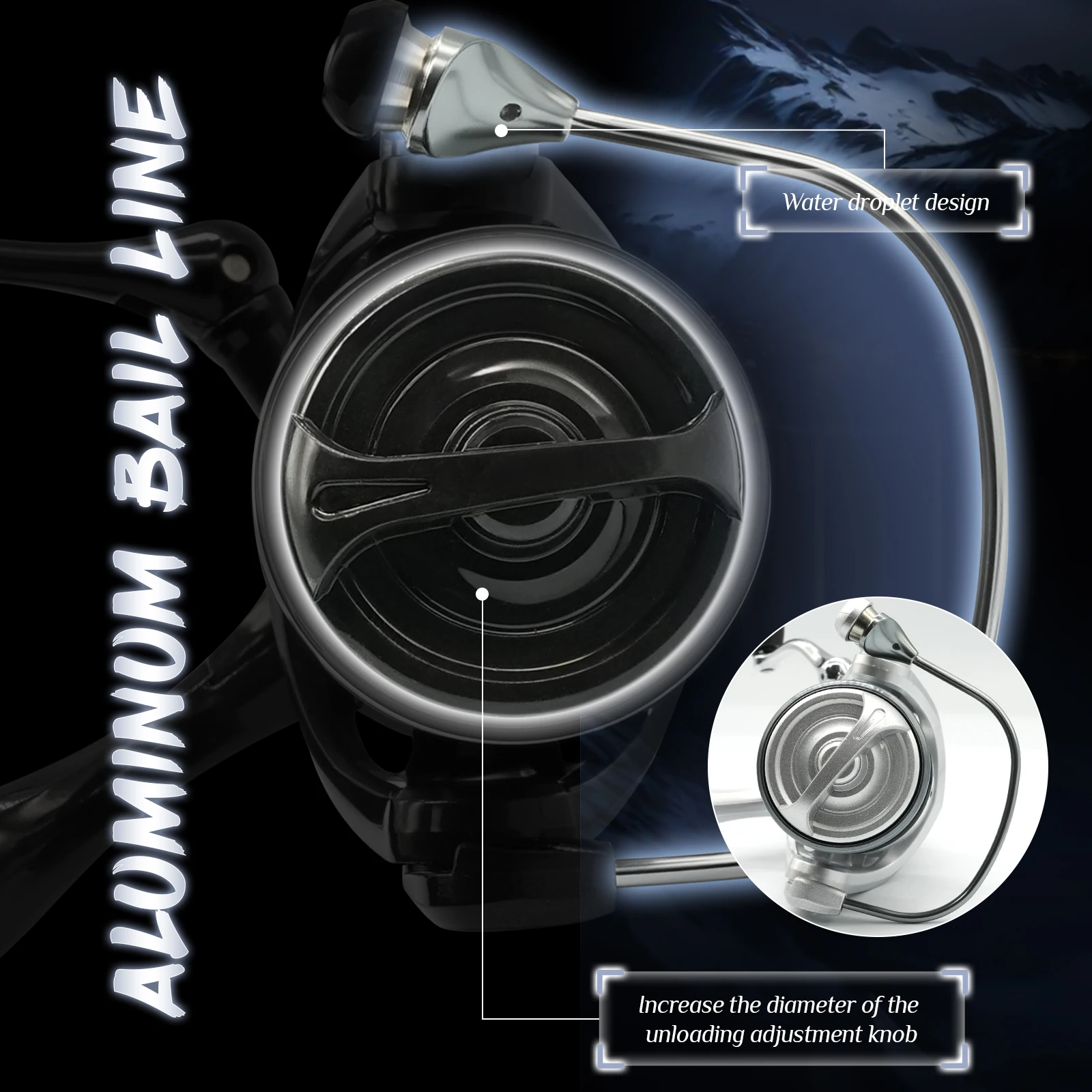 Carrete giratorio para camarones de hielo ROOBLINOS AMG AX 5,2: 1 800 Tamaño 150-170 g Liso y ligero - imagen 5
