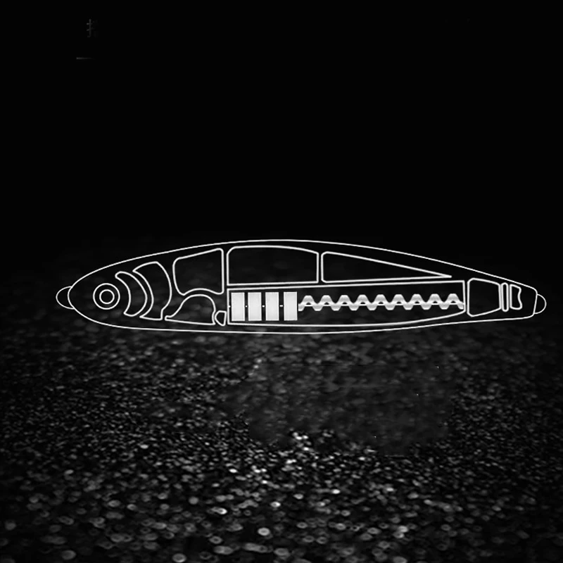 Una imagen en blanco y negro de un señuelo de pesca