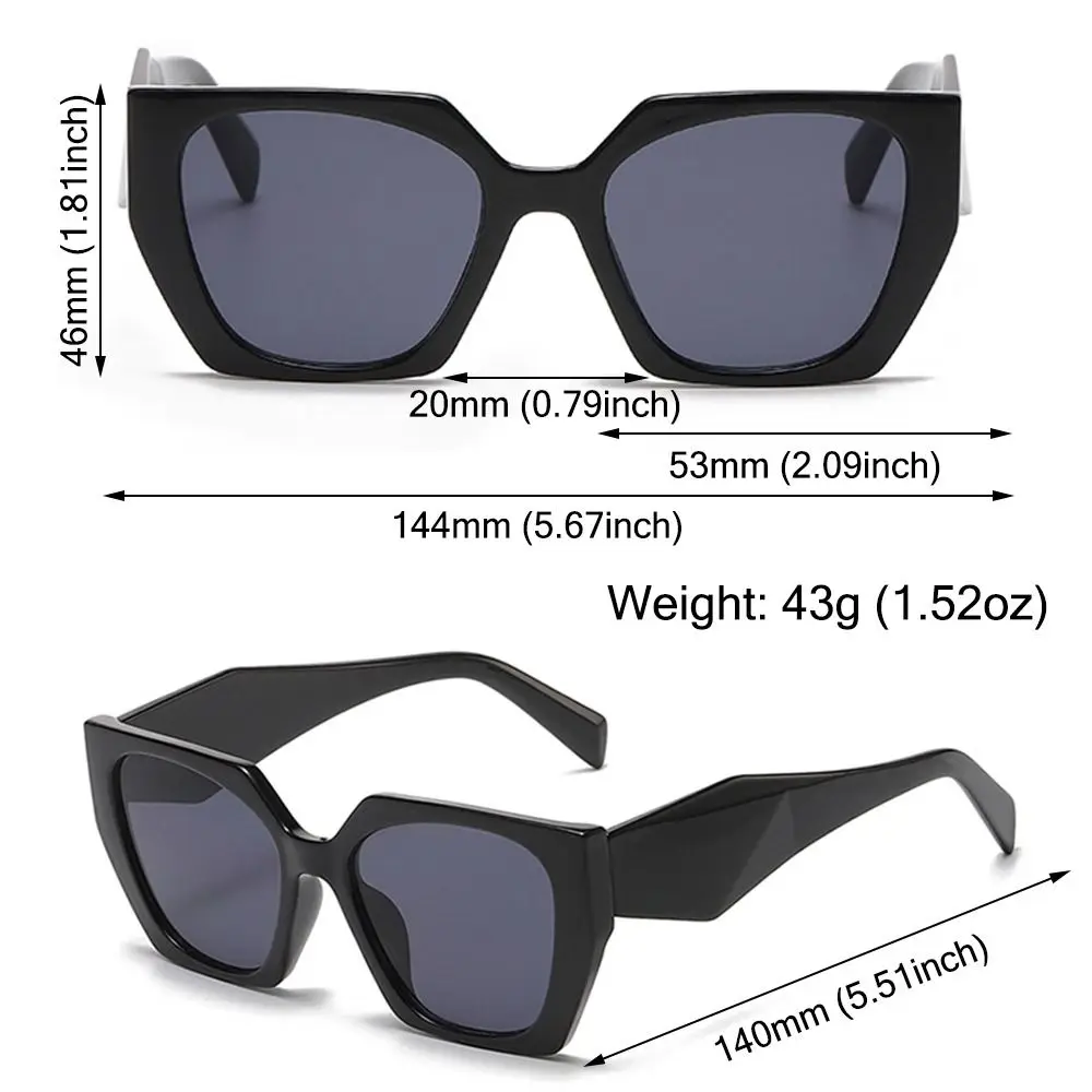 Oversized Cat Eye Sunglasses Vintage UV400 Protection Irregular Shades Retro Beach/Travel/Streetwear Eyewear for Women & Men - imagen 5