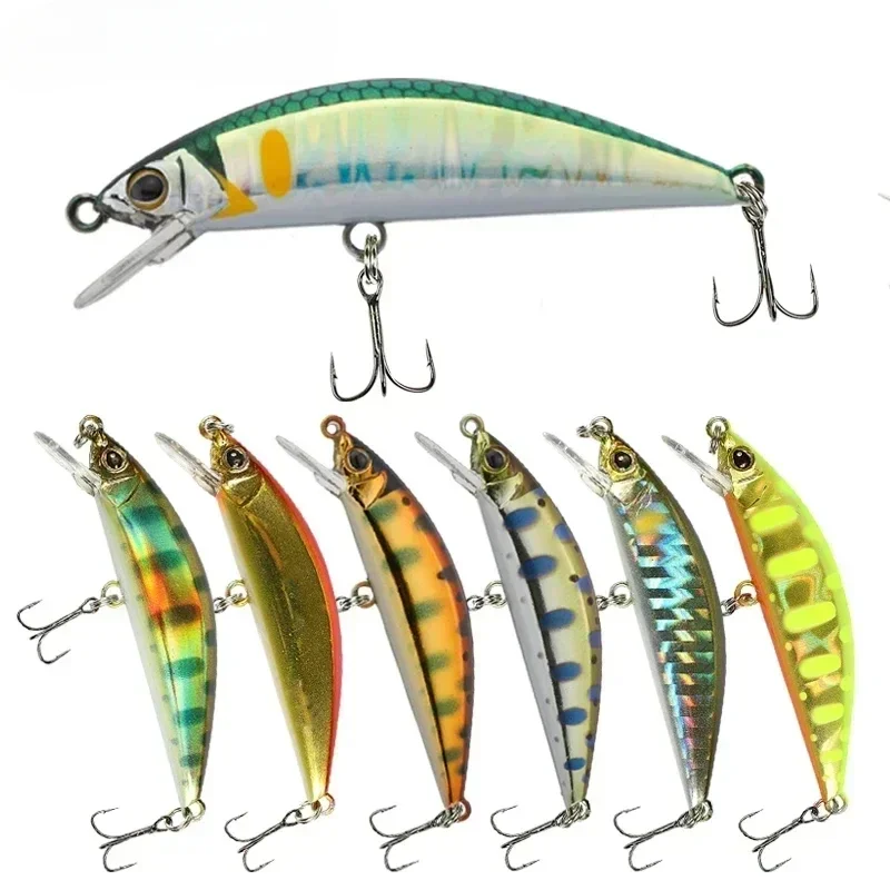 ALASICKA 4,6 cm/3,5g sumergible Mini Minnow Bass Bucktails flujo de agua dulce señuelos ganchos de púas pintura en aerosol de alta calidad - imagen 2