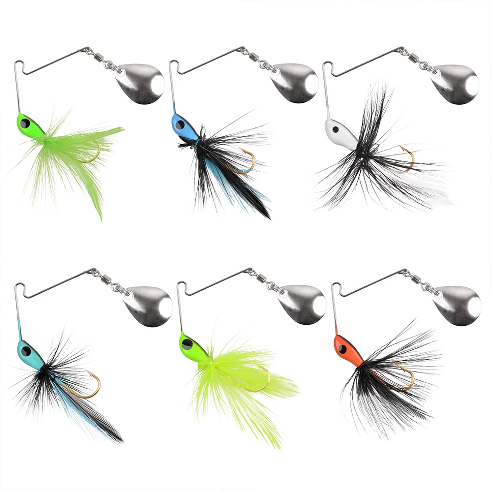 3 uds cebo giratorio señuelo de pesca de lubina Metal Spinnerbait anzuelo con cabeza para Lucio trucha salmón agua dulce aparejos de agua salada - imagen 4