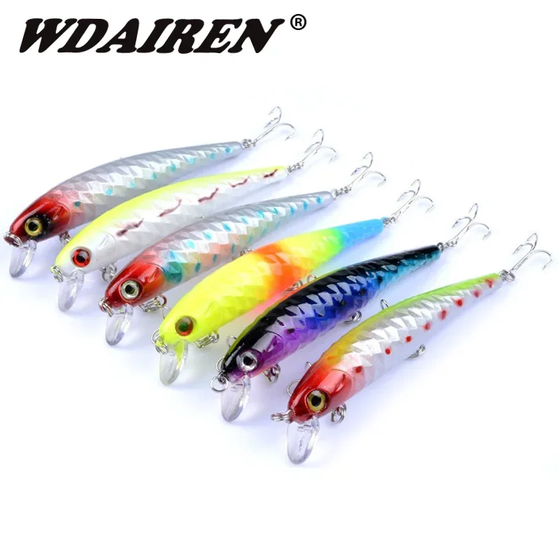 Señuelo de Pesca Minnow, 12cm, 14g, Wobblers flotantes, láser Artificial, cebo de plástico duro, Crankbait, aparejos de Pesca para lubina, 1 ud.