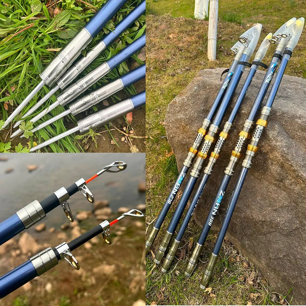 Cañas de pescar telescópicas súper duras, 2,1 M, 2,4 M, 2,7 M, 3,0 M, 3,6 M, cañas de pescar ultraligeras para carpa, caña alimentadora, aparejos de pesca con caña giratoria - imagen 3