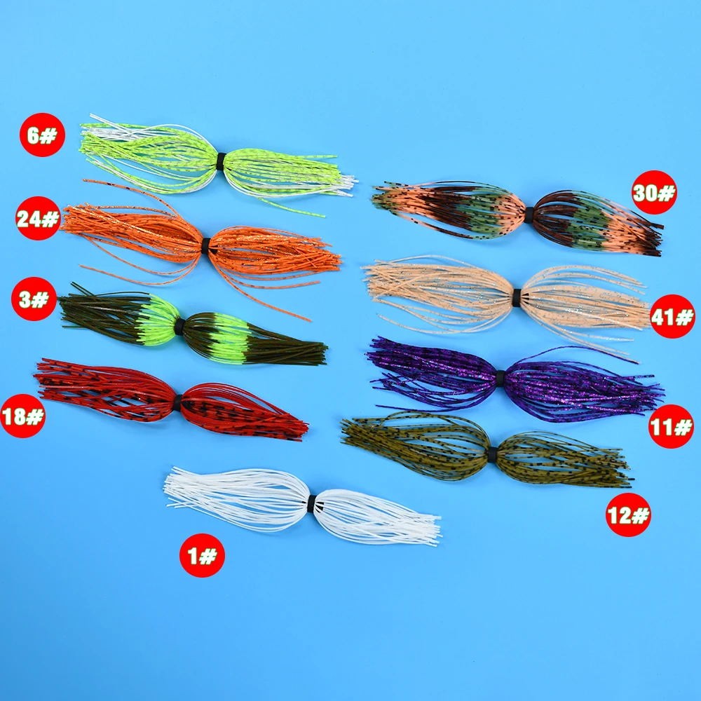 3 uds faldas de silicona señuelo de pesca para pesca Jig cabezas ganchos Spinnerbait Buzzbait Bass trucha atado de moscas accesorios de pesca - imagen 4