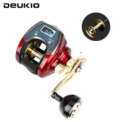 Carrete DEUKIO-Baitcasting, alta velocidad, potencia de arrastre máxima, Color Iron Man de 20 kg, pantalla digital, carrete electrónico de pesca de carpa, 3000MJ