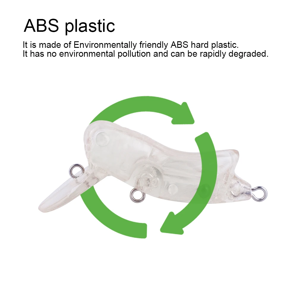 Hanlin-Cebo Artificial para pesca de langostas, cebo de 4,5 CM y 2,3G sin pintar, Mini manivela, en blanco, 10/20 piezas - imagen 5