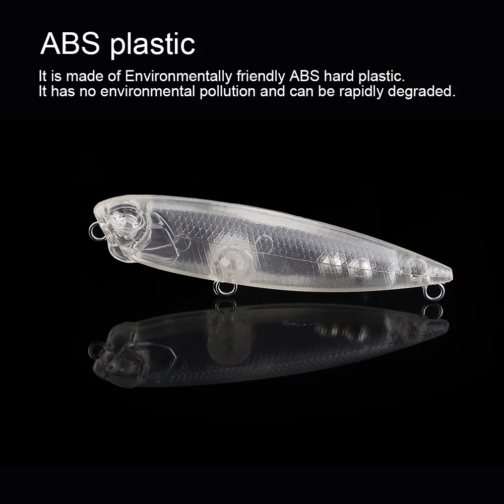 Hanlin-cebos artificiales de plástico duro, cebos de lápiz sin pintar, cuerpo transparente, aparejos de pesca, 10/20 piezas, 6,5 CM, 4,2G - imagen 5