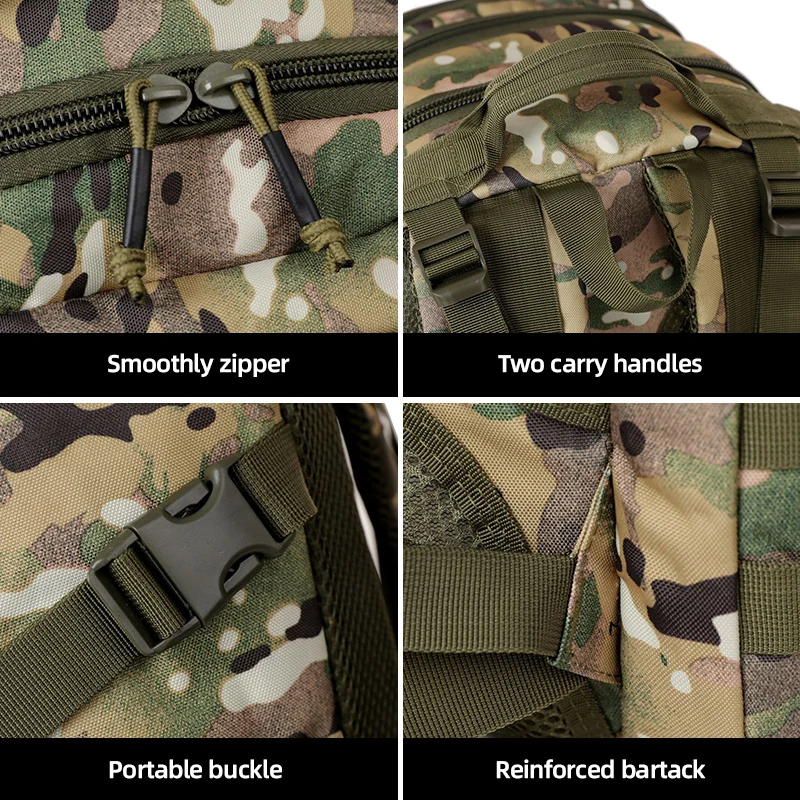 Mochila Molle de pesca para hombre, mochila táctica de viaje para caza, mochila de escalada para acampar al aire libre, bolsa deportiva grande para fin de semana múltiple - imagen 5