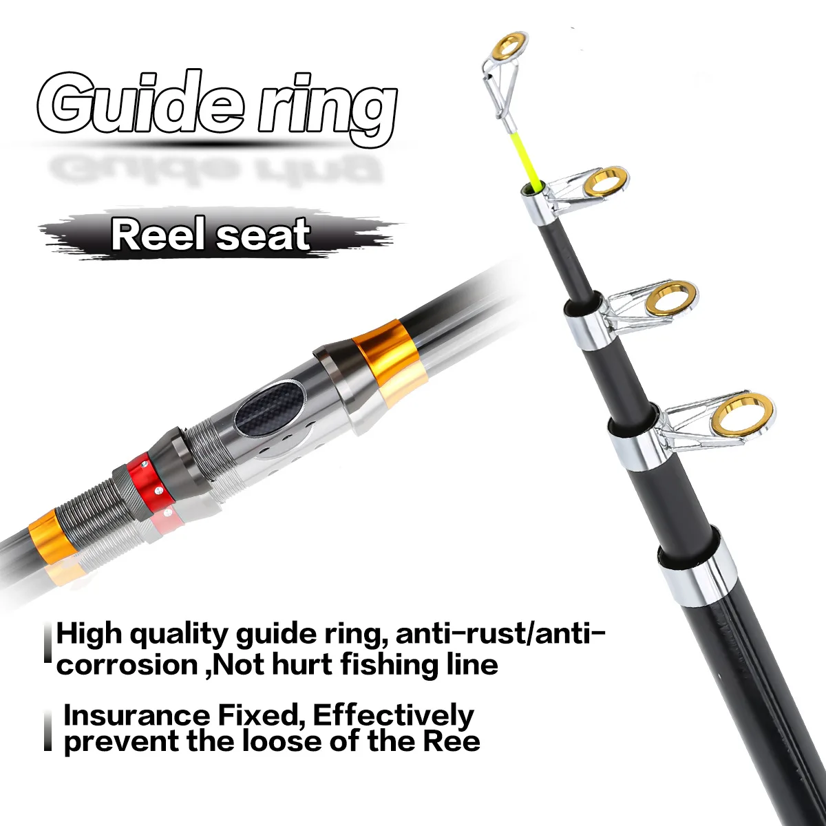 2,4 m-3,6 m nueva caña de pescar giratoria telescópica señuelo caña de mar caña de fundición equipo de viaje al aire libre - imagen 4