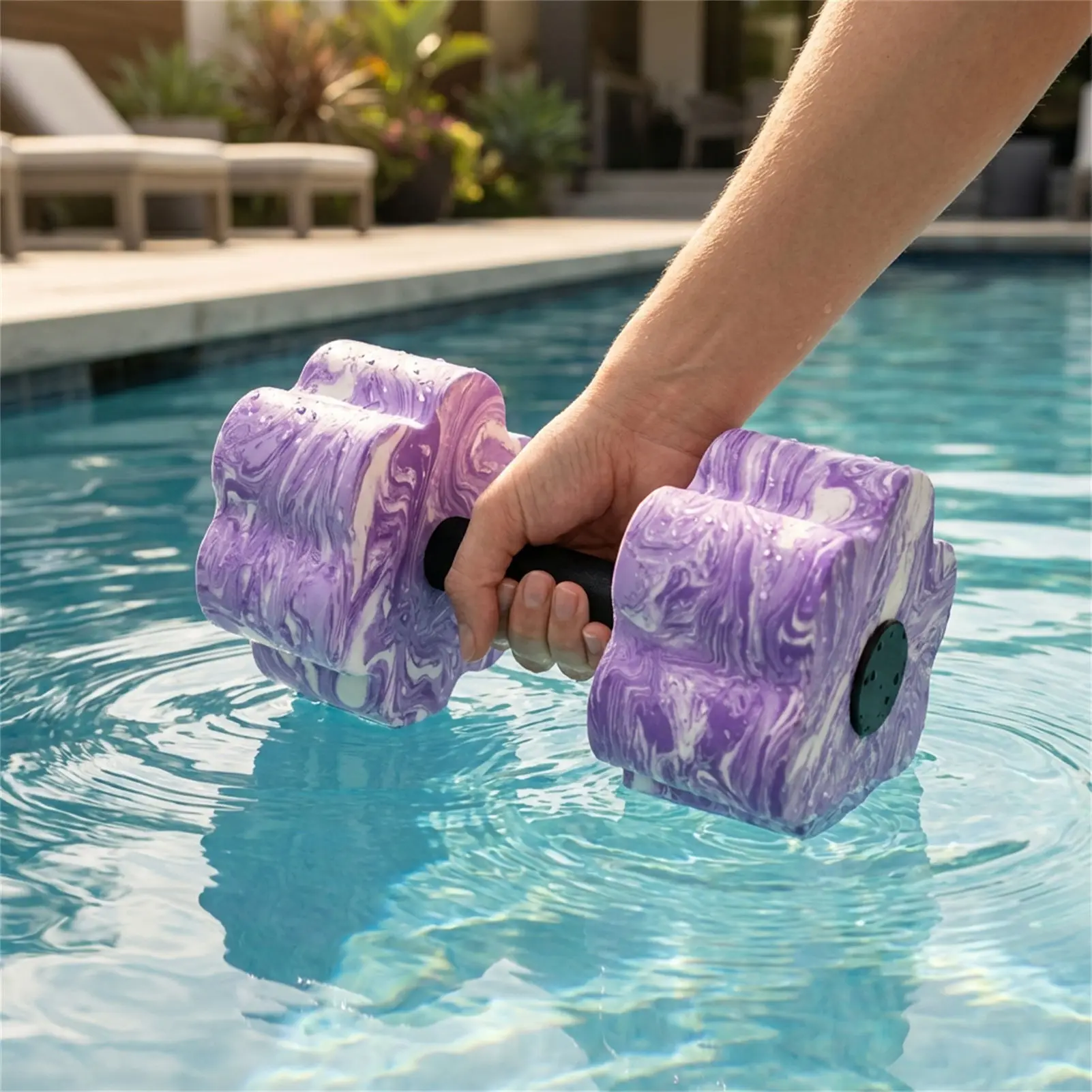 Mancuernas acuáticas EVA – Resistencia flotante para natación y fitness - imagen 5