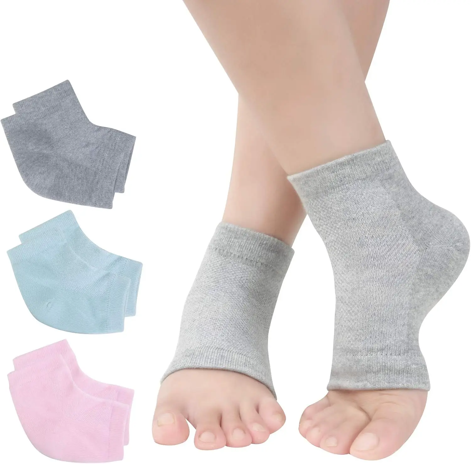 Calcetines de protección de pies de invierno, calcetines de Gel anticaída para el cuidado del talón para hombres y mujeres, cómodos y transpirables, protección del tobillo para reparación