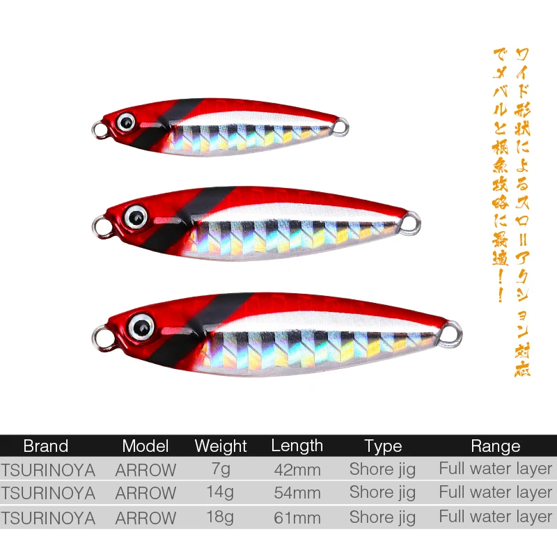 TSURINOYA-señuelo de Metal para pesca en la orilla, cebo de plantilla lenta para arrastre de barcos, Wobblers luminosos, Swimbait, 7g, 14g, 18g - imagen 2