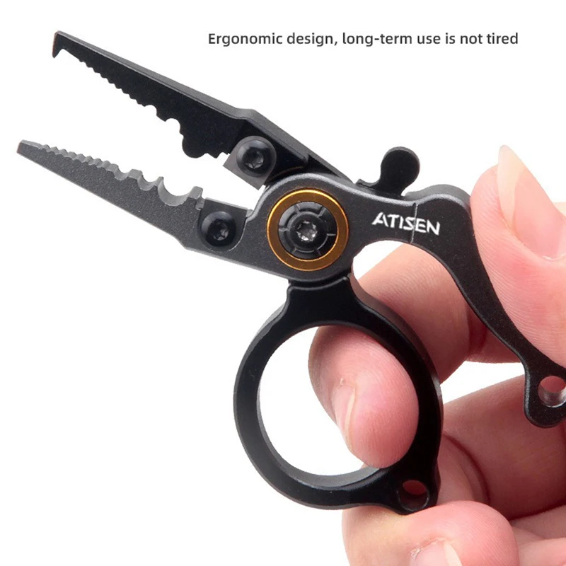 Alicates de pesca pequeños, tijeras de línea de PE de aleación de aluminio, señuelo para exteriores, Mini herramientas de pesca - imagen 3