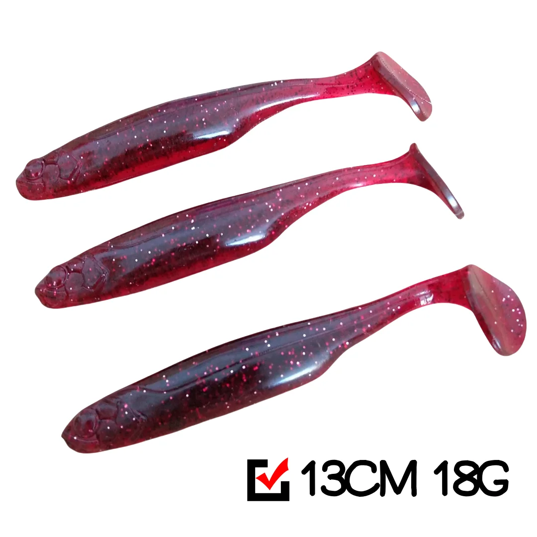 21 Uds 13cm 18g Shad Walleye señuelo suave cebo de natación señuelo Artificial suave agua dulce Snook Pike Muskie Señuelos de Pesca - imagen 2