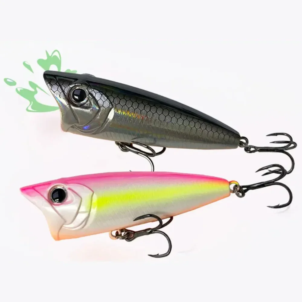Señuelos de pesca Popper de superficie de 70mm y 12,4g, cebo Artificial de fundición larga, lápiz Topwater, Swimbait Wobblers para equipo de perca de Lucio - imagen 2
