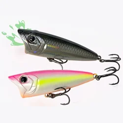 Señuelos de pesca Popper de superficie de 70mm y 12,4g, cebo Artificial de fundición larga, lápiz Topwater, Swimbait Wobblers para equipo de perca de Lucio