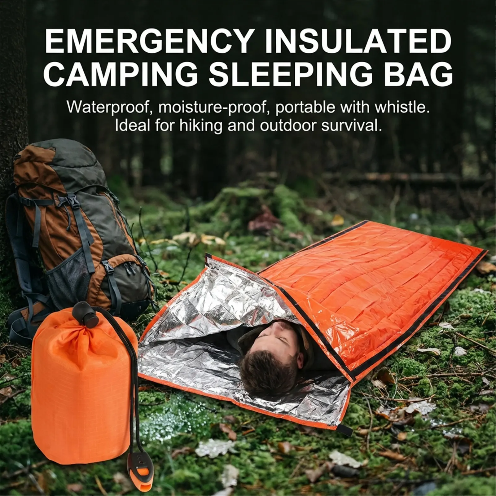Saco de emergencia portátil aislado impermeable para camping - imagen 3