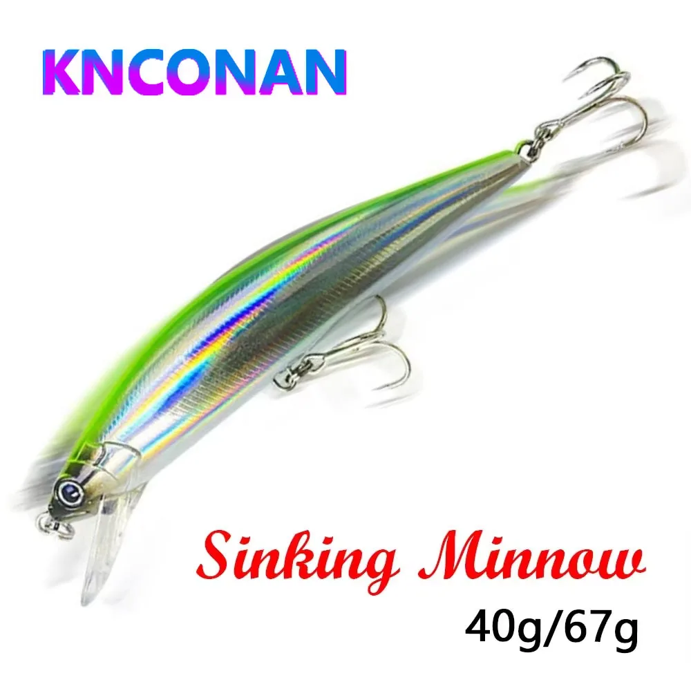 Señuelos de Pesca de pececillo que se hunden, cebo duro flotante, 40g/67g, cebo Artificial Wobbler, Crankbait, carpa, perca, aparejos de Pesca, 1 ud.