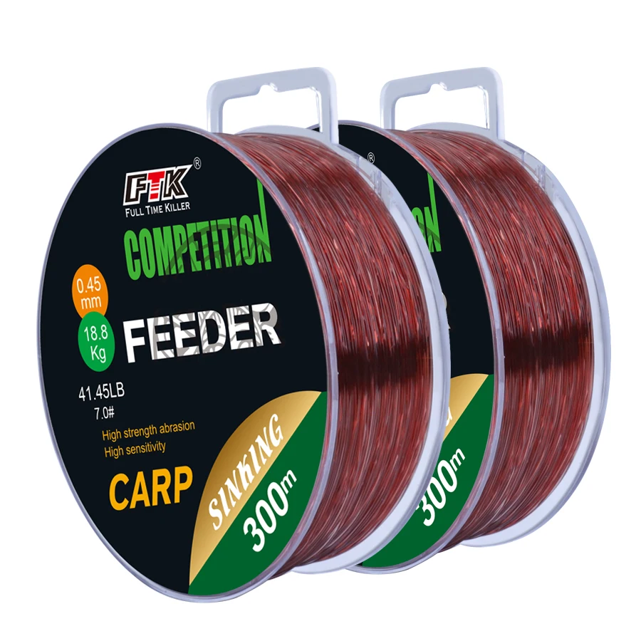 FTK 150M 300M hilo de pescar de nailon súper fuerte 0,14 MM-0,50 MM monofilamento con revestimiento de fluorocarbono línea de pesca de carpa 15.35LB-44.75LB - imagen 2