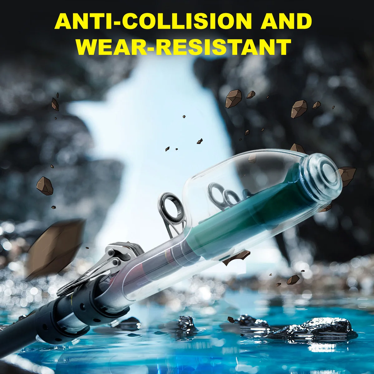 Tapa de caña de pescar de mar ZYZ, cubierta protectora de punta de caña de fundición larga anticolisión de alta resistencia, tapa de caña de pescar telescópica - imagen 5