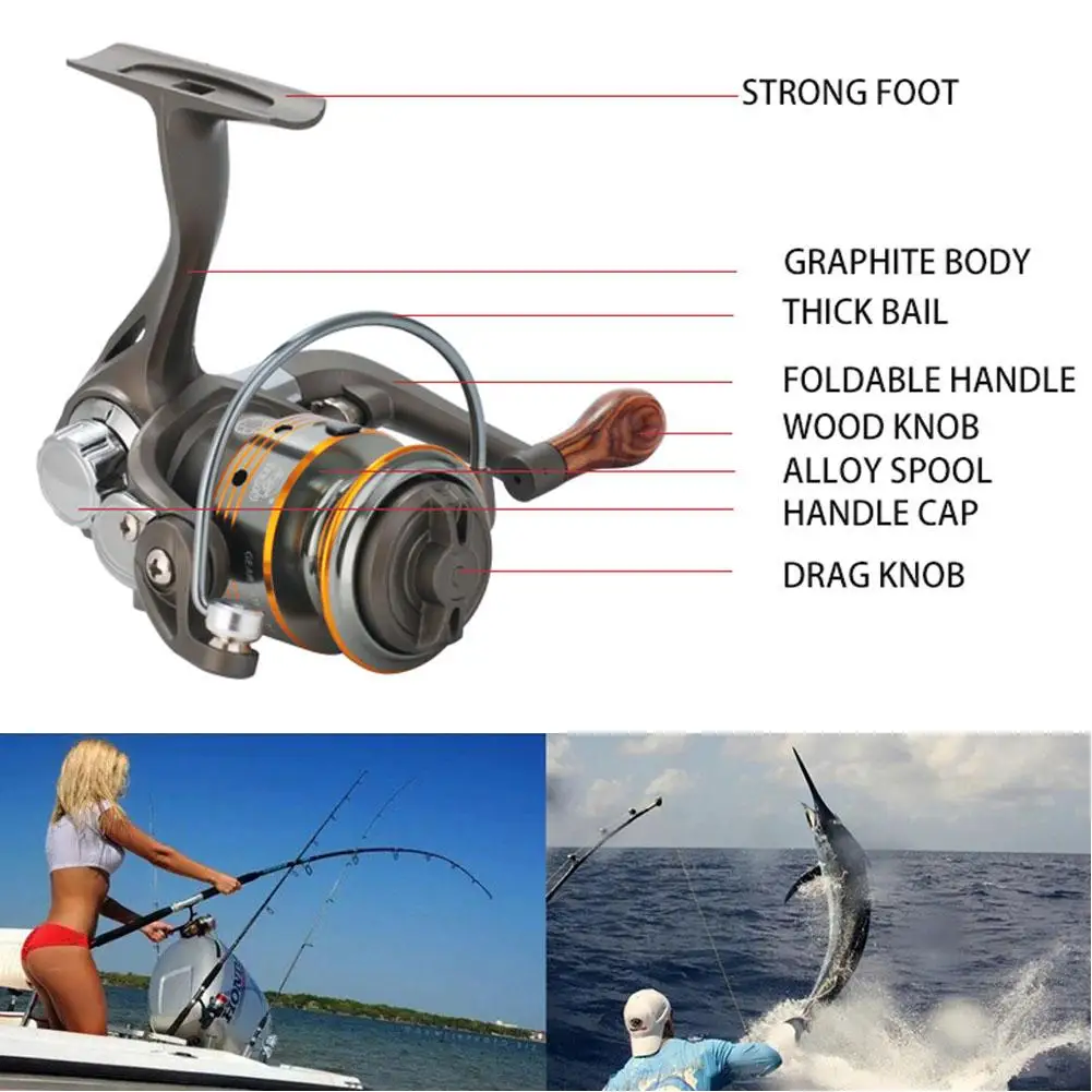 Mini carrete de pesca giratorio de Metal, 13 + 1bb, rodamiento 5,2: 1, relación de engranaje de alta velocidad, aparejos de pesca, carrete de fuerza fuerte - imagen 4