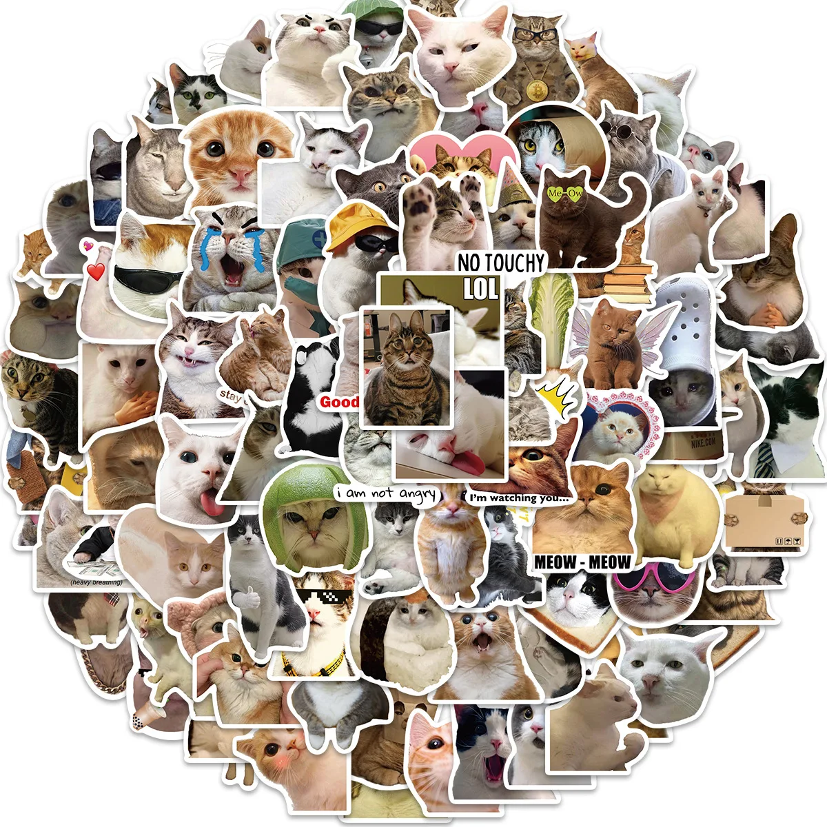Pegatinas impermeables de gato meme para móvil portátil y maleta - imagen 4