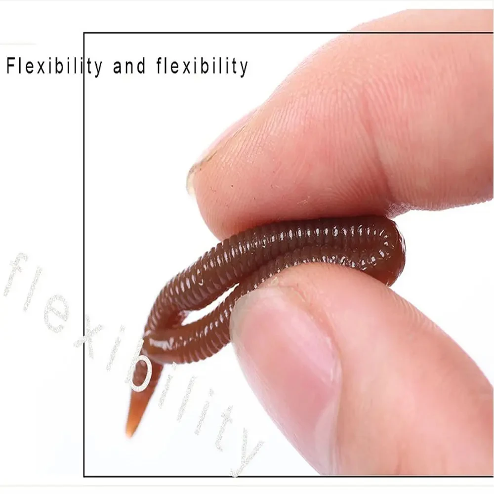 30 7,5 cm lombriz de tierra cebos de pescado blandos de silicona cebos de peces artificiales sangre insecto pescado fragancia carpa accesorios de pesca al aire libre - imagen 2