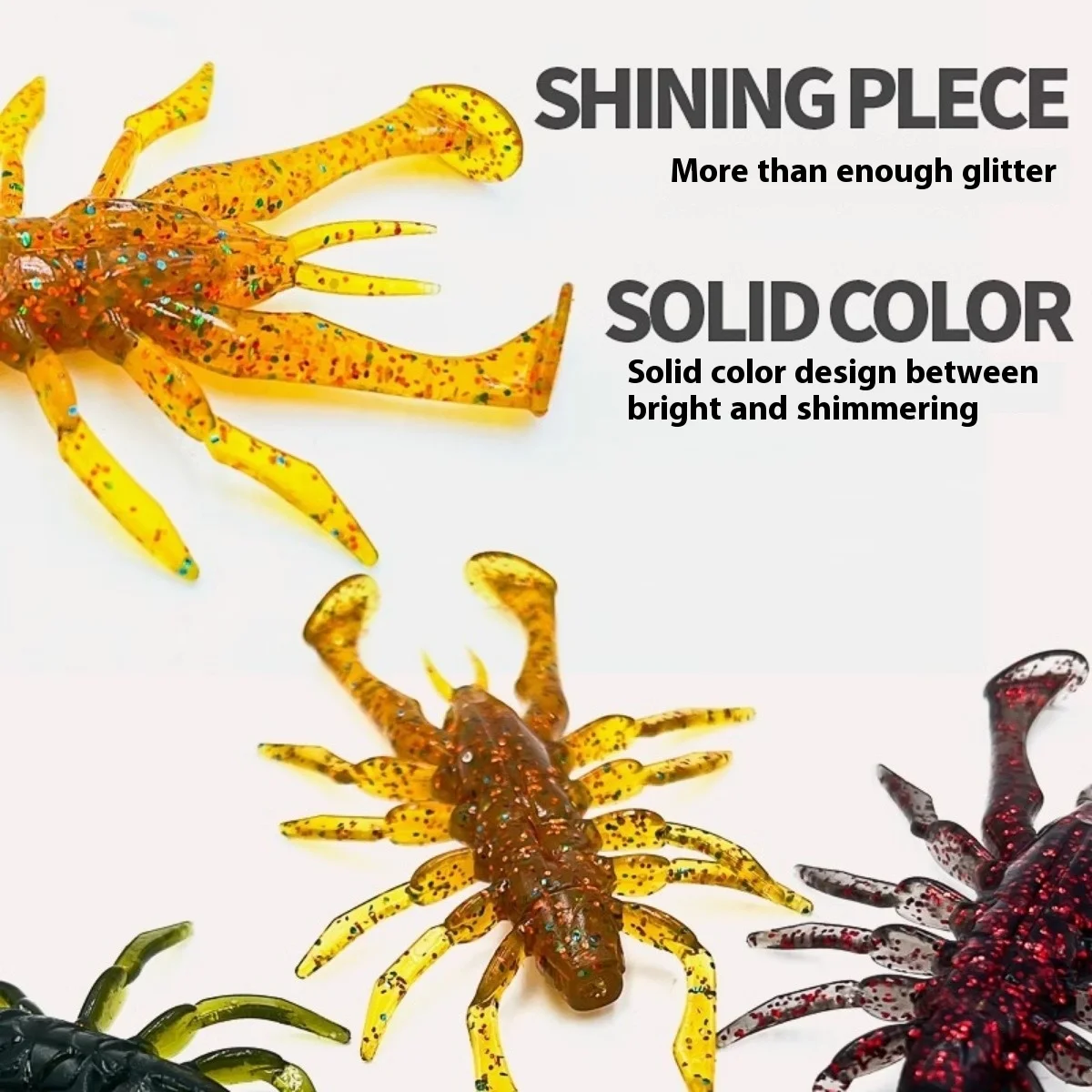 8 Uds 2,8g Luya Polypod cebo blando, camarones flotantes araña de agua insecto suave, Texas sin plomo, pesca verter, cebo de lubina - imagen 4