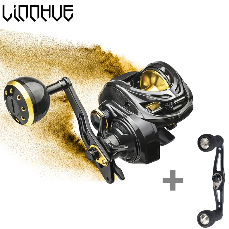 Carrete de pesca LINNHUE, carrete de Baitcasting, cuerpo de fibra de carbono 6 + 1BBS, arrastre máximo, mango de Metal de 16kg, carrete de agua salada con doble mango - imagen 2