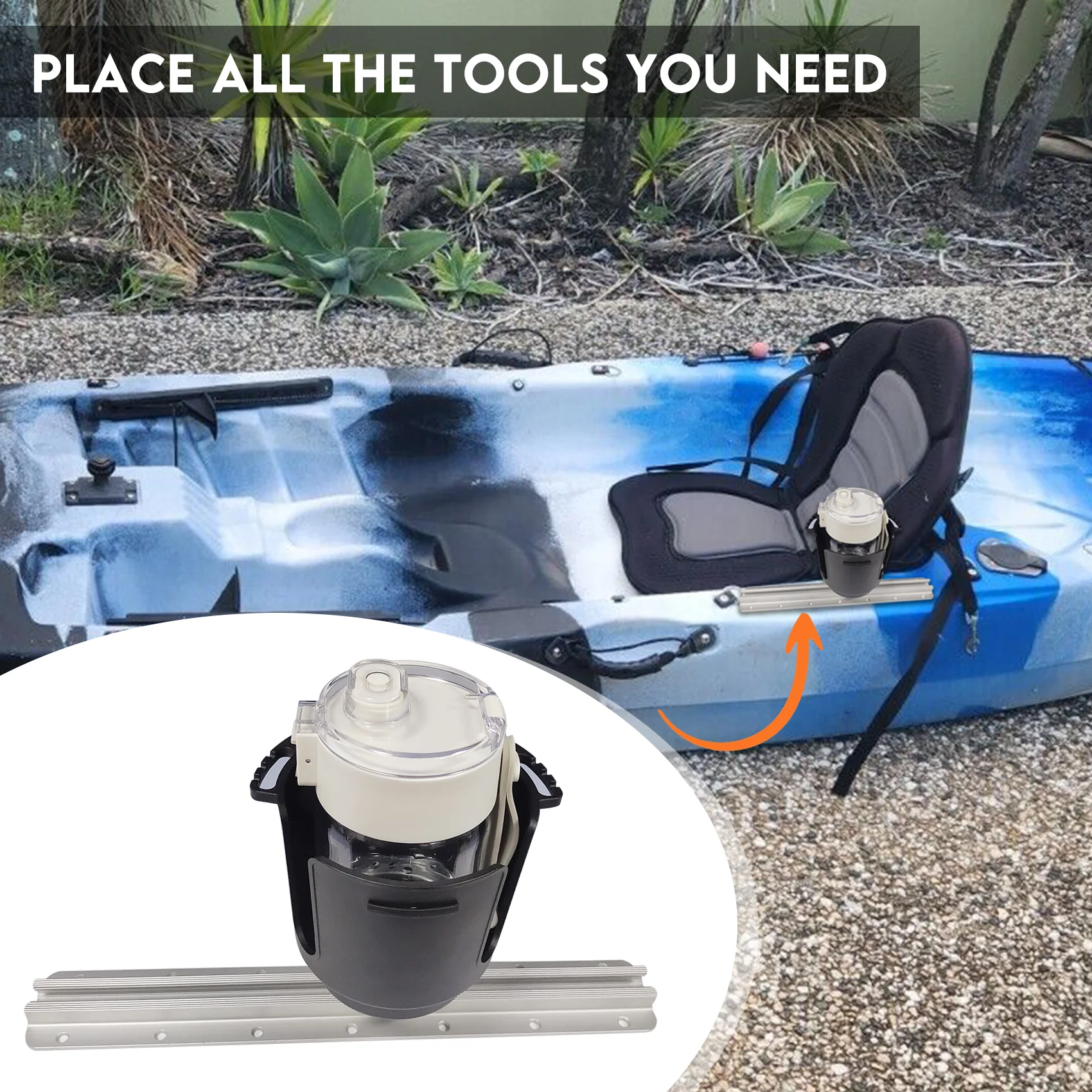 Rieles de aluminio para Kayak, accesorios de soporte, sistema de riel de montaje en pista para Kayak, soporte para caña de pescar, Base de montaje para canoa - imagen 4