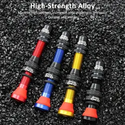 Válvula Schrader duradera para bicicleta, aleación de aluminio A/V, válvula de neumático sin cámara, núcleo de latón, accesorios de ciclismo al vacío, 40/60mm, 2 uds.