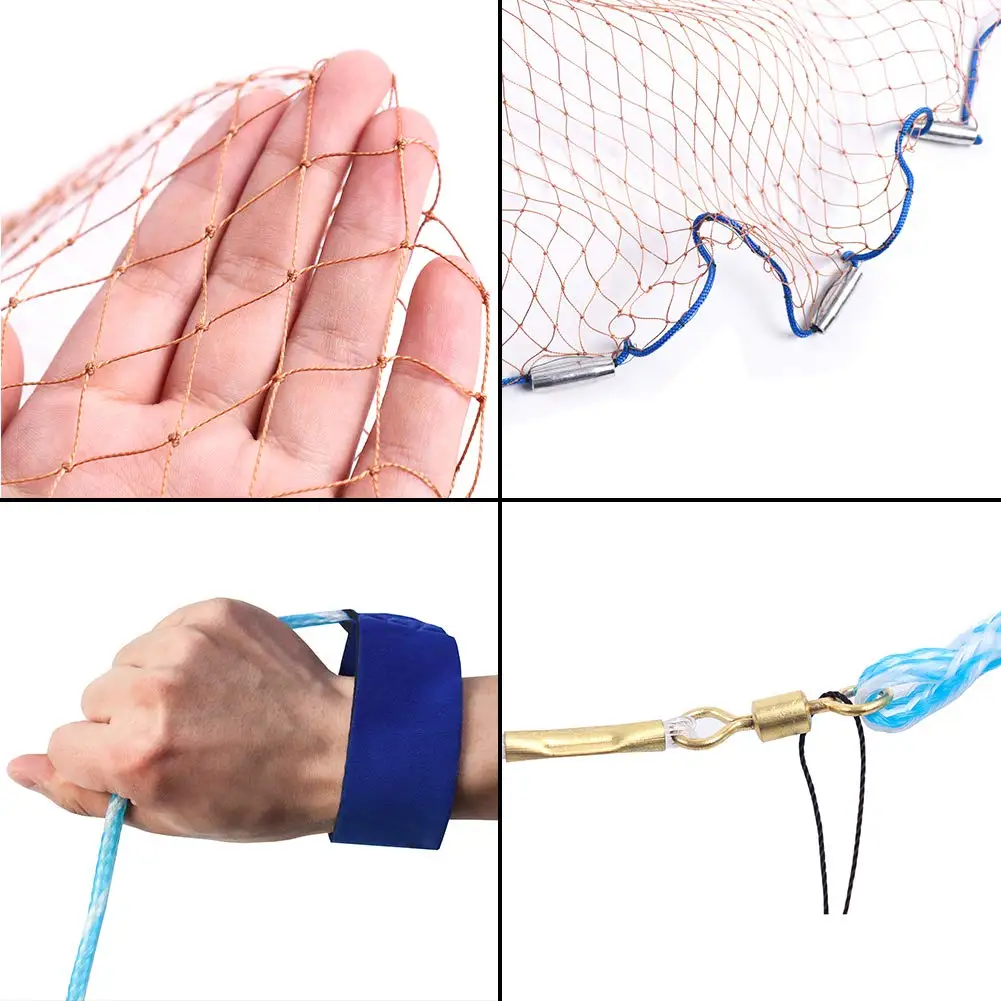 Lawaia red de fundición a mano de 2,4 m-7,2 m de diámetro, red de pesca colgante de hierro, red de pesca de estilo americano, redes de fundición, herramientas para peces - imagen 3