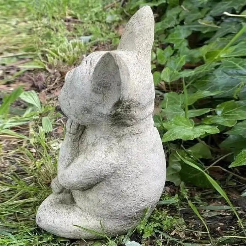 Estatua de perro en pose yoga – Resina impermeable para jardín - imagen 2