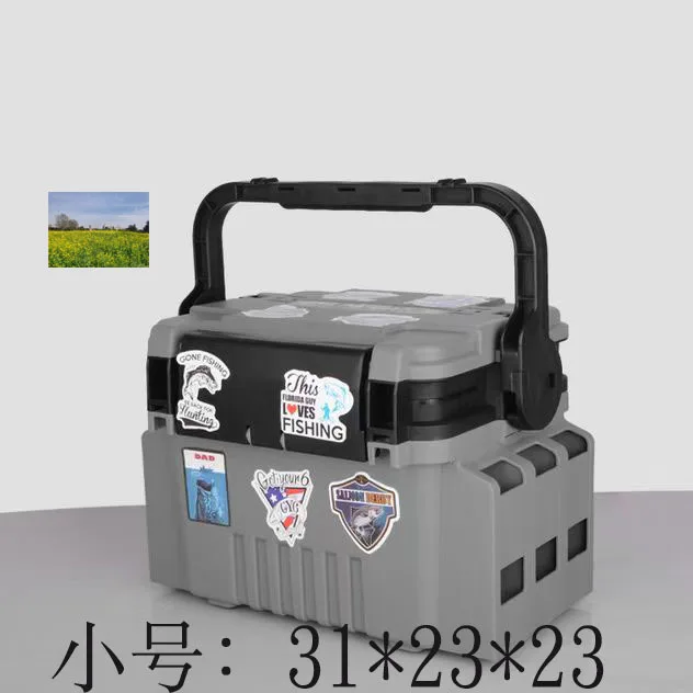 Caja de aparejos de pesca, caja de herramientas de pesca grande, multifunción, ABS, caña gruesa, almacenamiento de señuelos, productos marinos - imagen 5