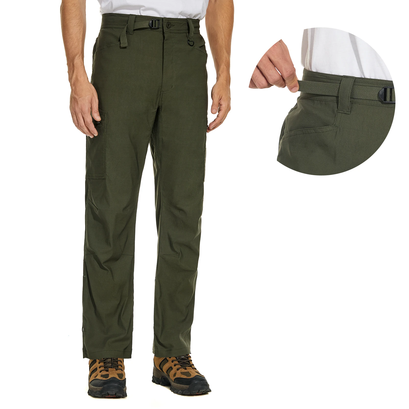 Pantalones con perneras enrollables y broches