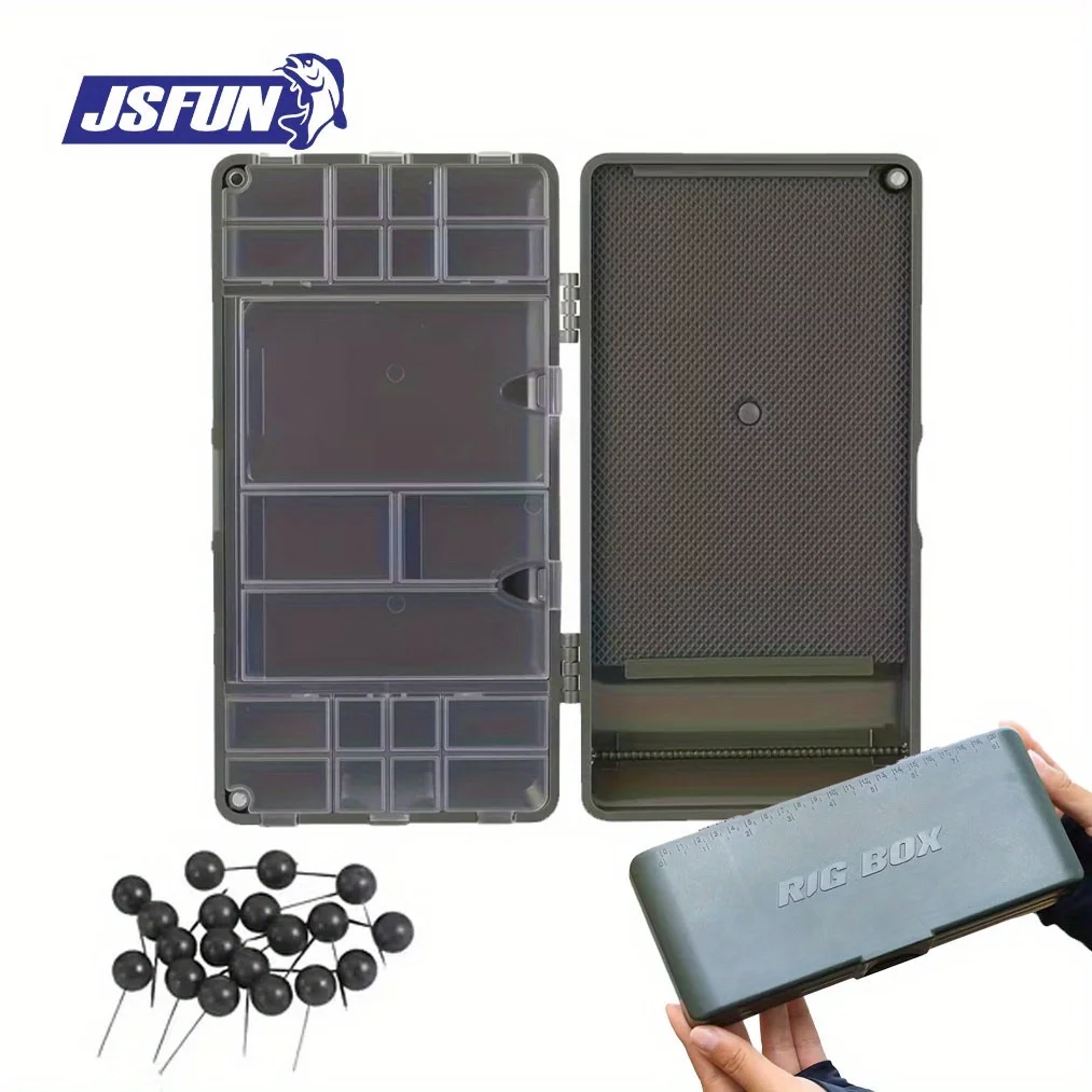 JSFUN-cajas magnéticas para accesorios de aparejos de pesca, organizador de almacenamiento de aparejos de pesca multifunción, gancho giratorio, almacenamiento de cebo