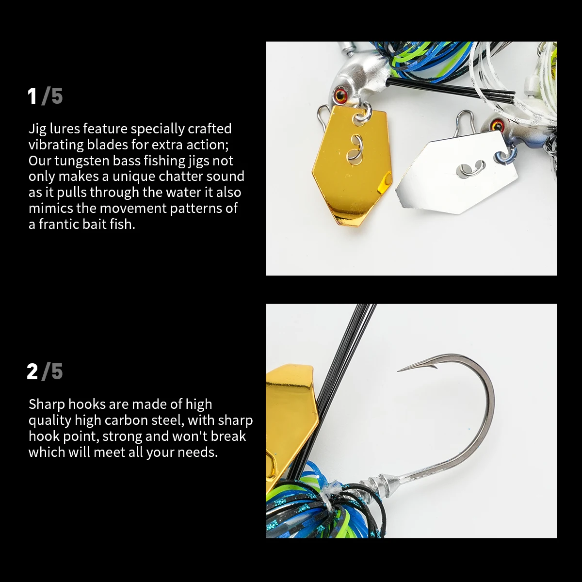 Spinnerbait metálico para lubina y lucio – Señuelo duro - imagen 3