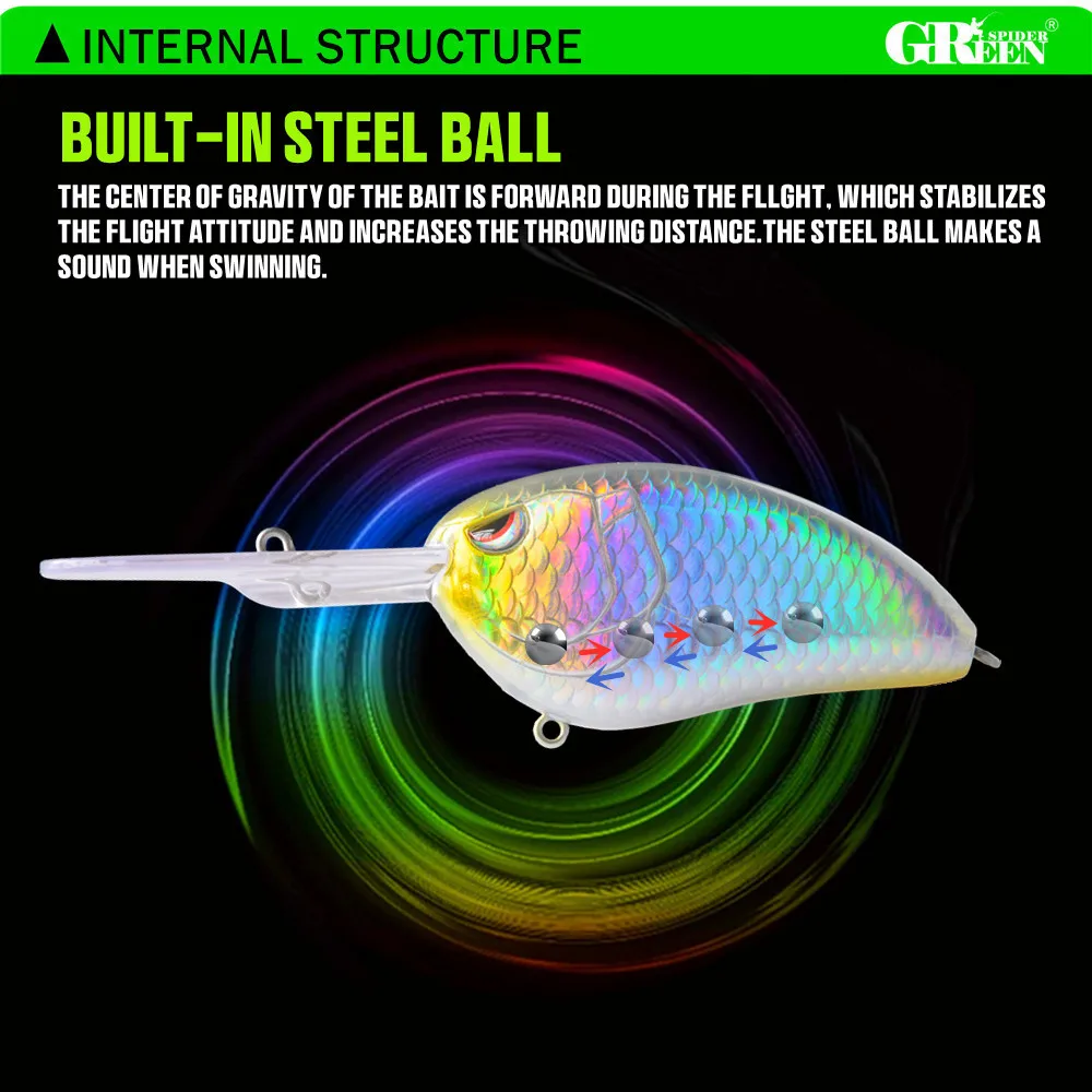 GREENSPIDER Jerkbait flotante 70mm – Señuelo artificial para lucio - imagen 2