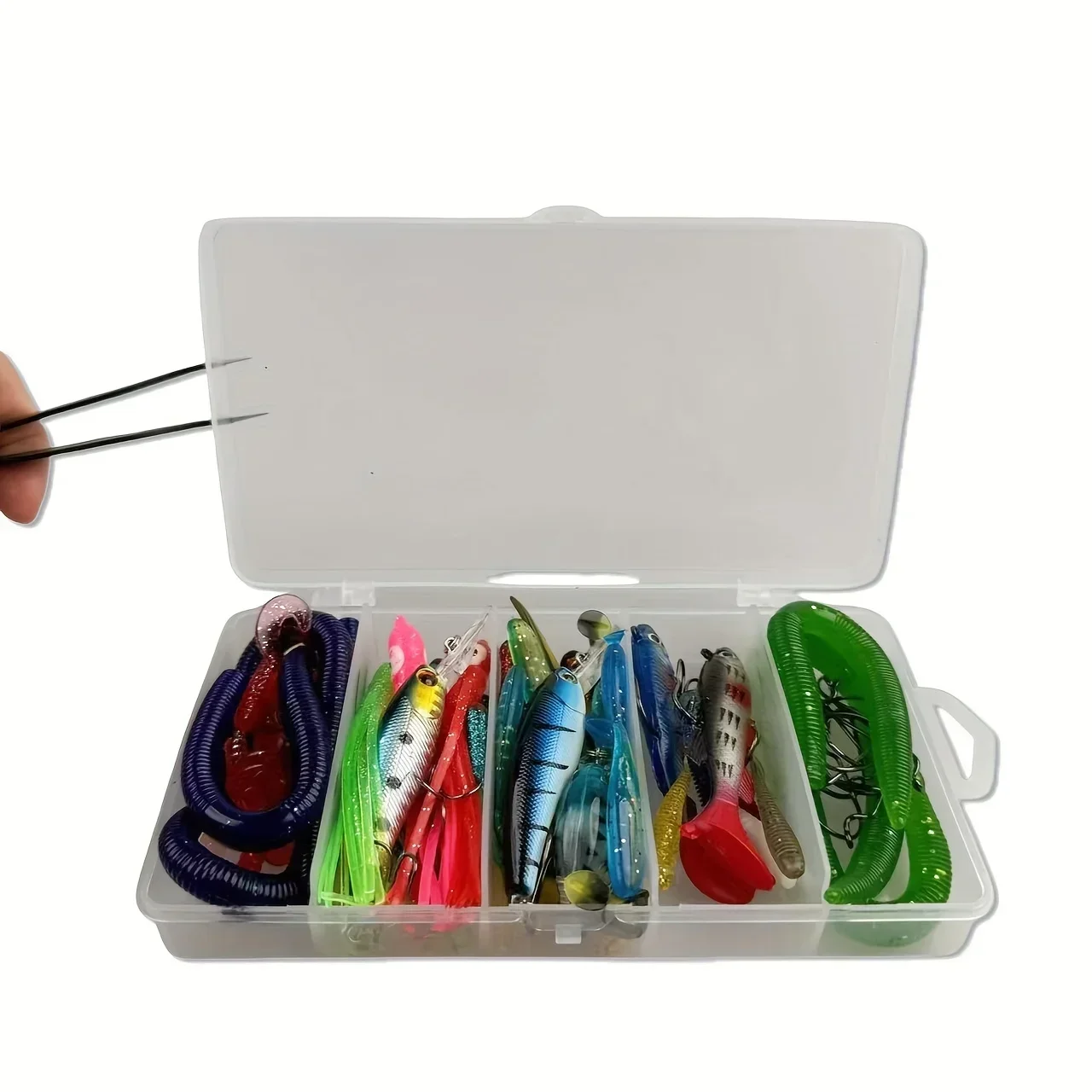 Juego de señuelos de pesca de 79 Uds., cebos giratorios de hierro y silicona multicolor, señuelos versátiles para pesca en agua dulce y salada - imagen 3