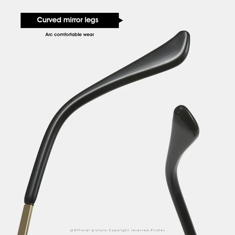 Las patas de espejo curvos proporcionan un ajuste cómodo y elegante para sus gafas