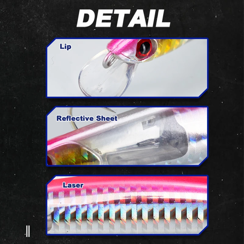 Señuelo de pesca D1 Flash Core 125F Minnow, 125mm, 20g, Jerkbait de fundición larga, Wobbler WTD, cebo flotante, aparejos de pesca para lubina DT5104 - imagen 4