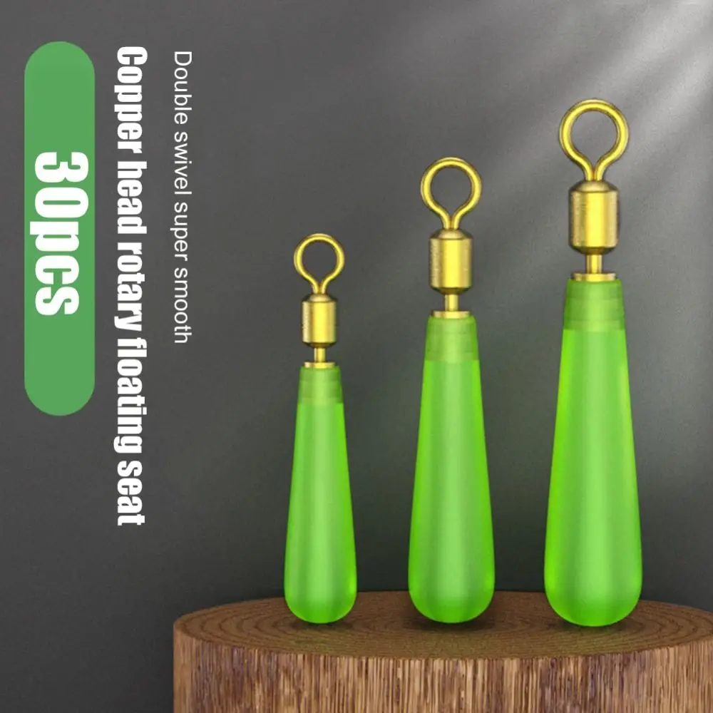 Flotadores de pesca de Metal de silicona, asiento de cabeza de cobre, Bobber de goma para flotador de pesca Led, asiento de boya de rotación, 30 unids/lote por caja - imagen 2