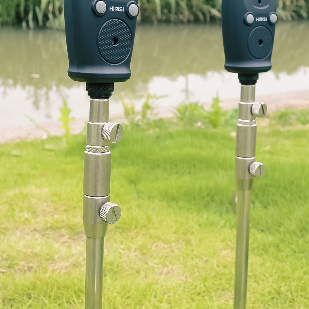 Hirisi 2 uds palos de banco de pesca de carpa con 2 uds conector de liberación rápida de acero inoxidable apto para alarma de mordedura de pesca accesorios de pesca - imagen 2