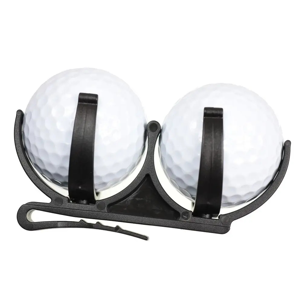 Soporte para cinturón de pelota de Golf de dos bolas, almacenamiento de camiseta de pelota plegable, soporte para camiseta de Golf, Clip para cinturón, soporte para cintura, cubierta de pelota de Golf de plástico - imagen 5