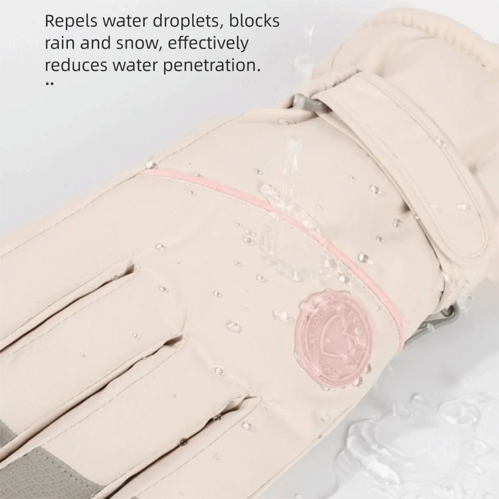 Guantes cálidos de invierno a la moda para mujer, guantes térmicos gruesos impermeables a prueba de viento, guantes de nieve con pantalla táctil para deportes al aire libre - imagen 4