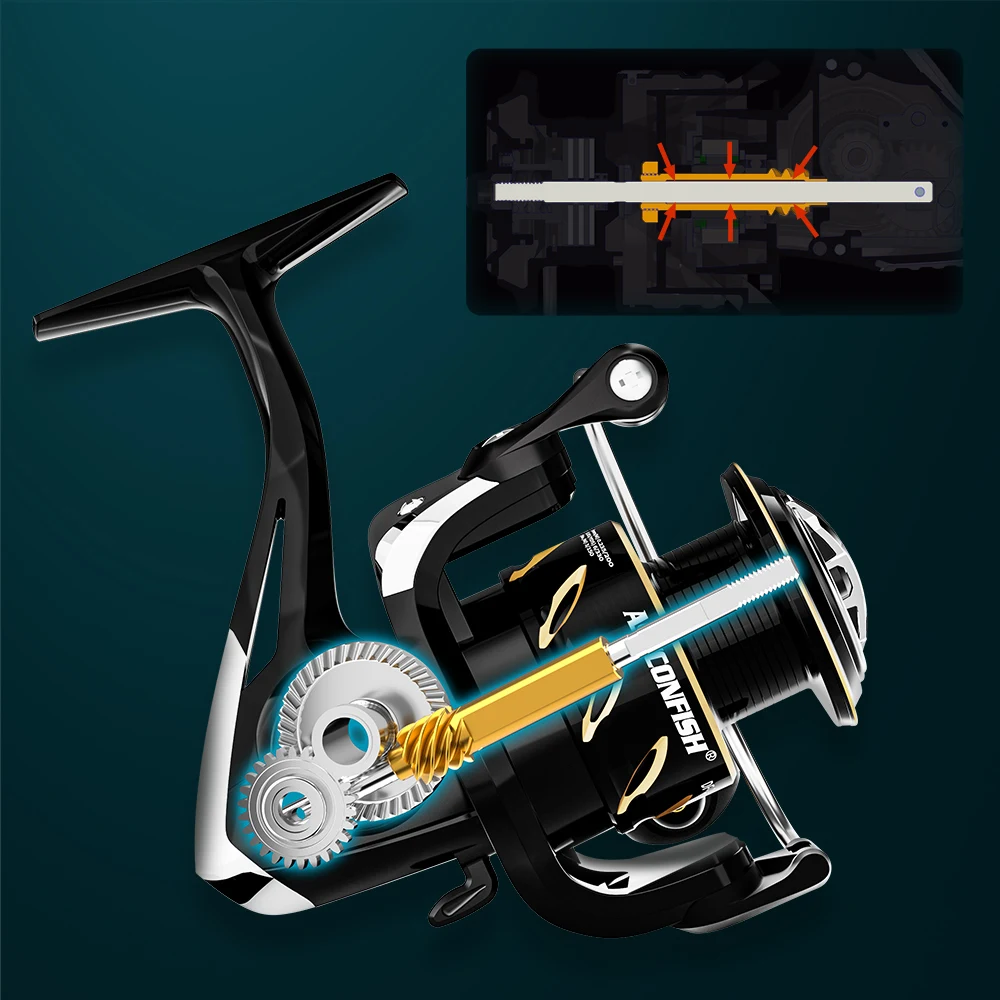 DORISEA alta calidad AK2500 AK3000 9BB 5,2: 1 arrastre máximo 12kg alambre de aleación de acero taza giratoria carrete de pesca rueda - imagen 4