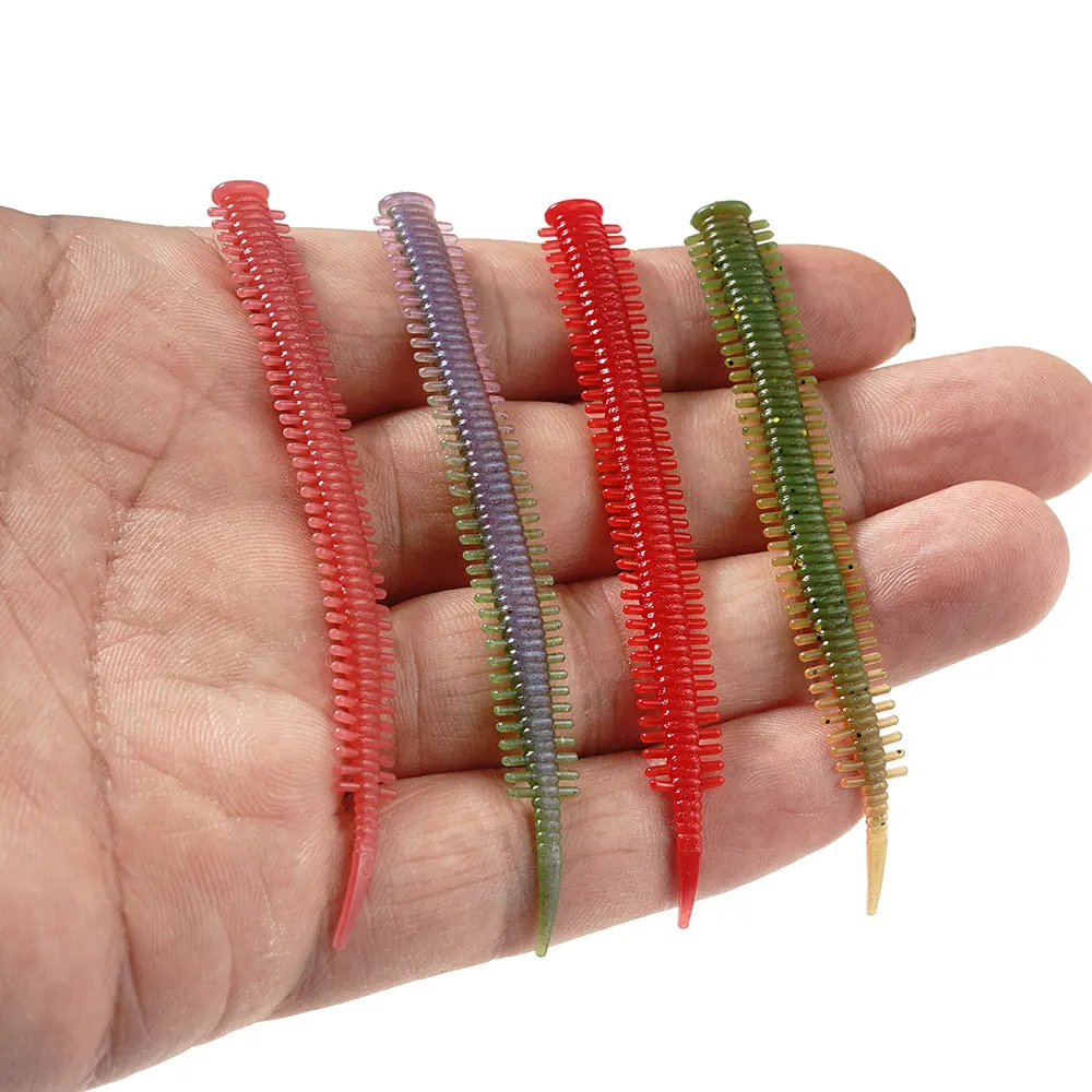 SUNMILE 10 Uds señuelos de gusanos de arena 8,2 cm pesca en sal señuelos blandos artificiales de silicona lubina trucha cebos de plástico - imagen 2